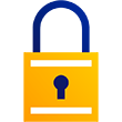 Illustration of a padlock with a keyhole in the middle.